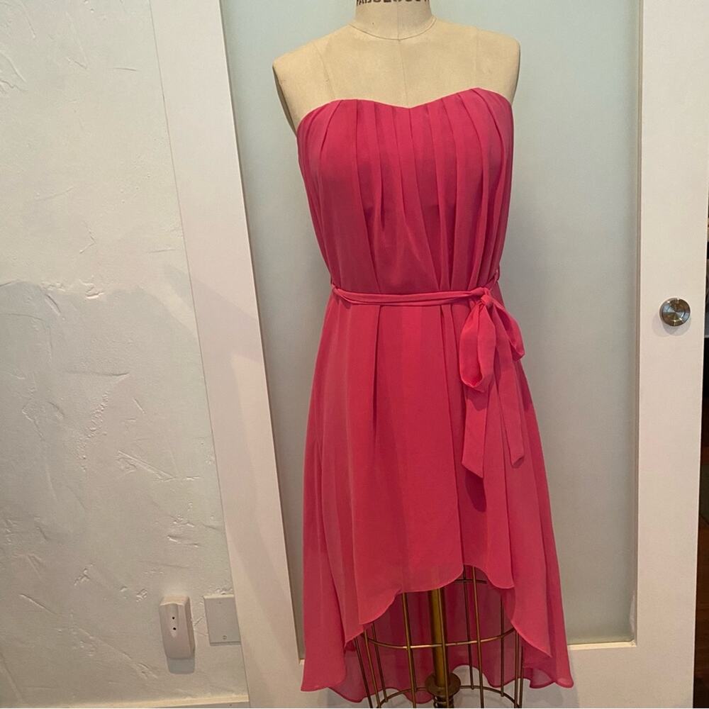 Lavender brown Barbie pink strapless high low dress M - Picture 7 of 7